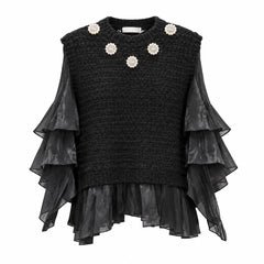 TRASH AND LUXURY Maglia con Volant in Organza – Romanticismo d'Autore
