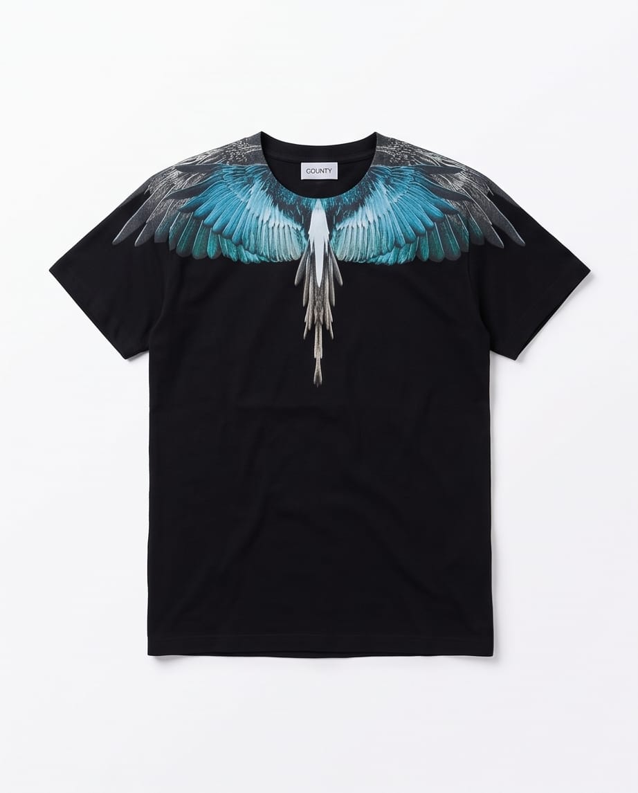 MARCELO BURLON T-Shirt Ali Turchese Grigie