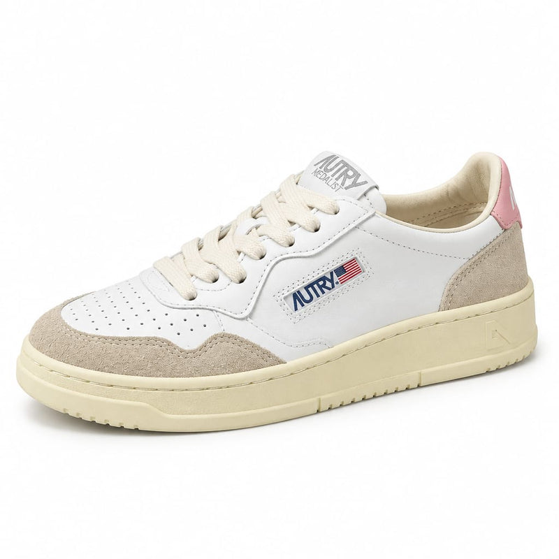 Autry – Medalist Low donna, bianco e rosa cipria