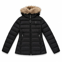 BLAUER Piumino Sfiancato con Cappuccio e Bordo Effetto Pelliccia