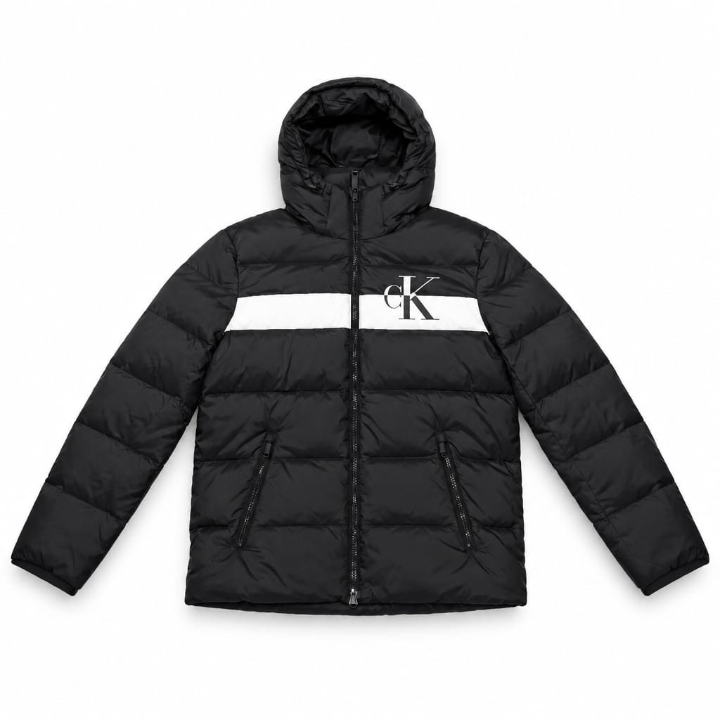 CALVIN KLEIN Piumino con Cappuccio Fascia Monogram
