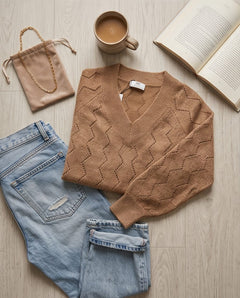 Only e Sons Maglione Scollo a V Traforato
