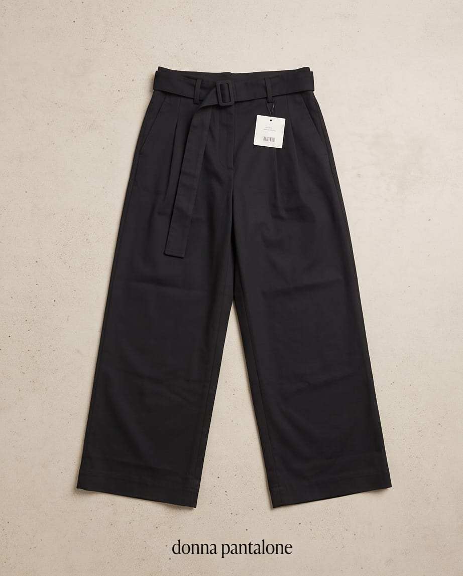 CALVIN KLEIN Pantalone Donna Wide Leg Belted Elegance