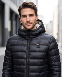 BLAUER Piumino Uomo Lucido con Cappuccio CHARLES