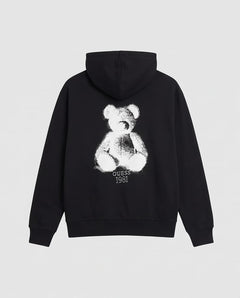 GUESS Felpa BEAR HOODIE – Jet Black