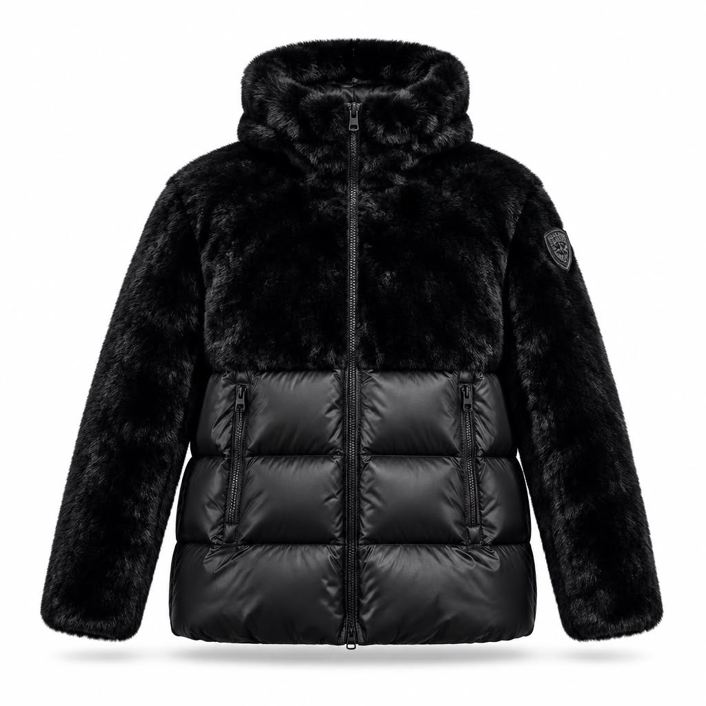 BLAUER Giubbino Bimateriale con Cappuccio Effetto Pelliccia – Velvet Storm