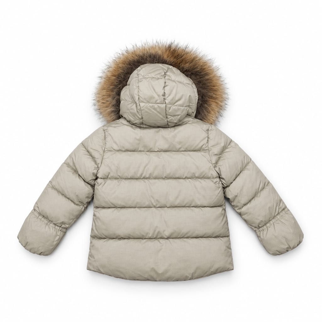 Blauer Baby – Piumino con cappuccio e bordo in pelliccia,