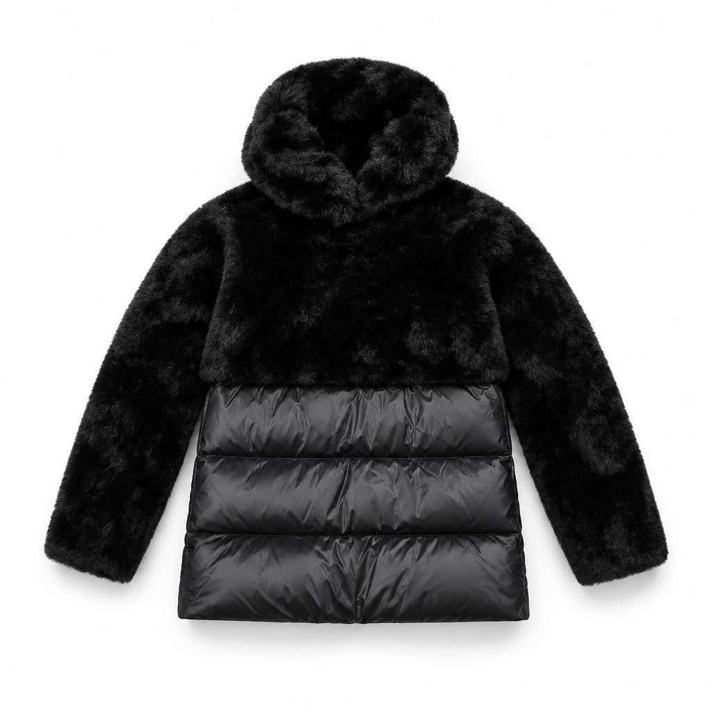 BLAUER Giubbino Bimateriale con Cappuccio Effetto Pelliccia – Velvet Storm