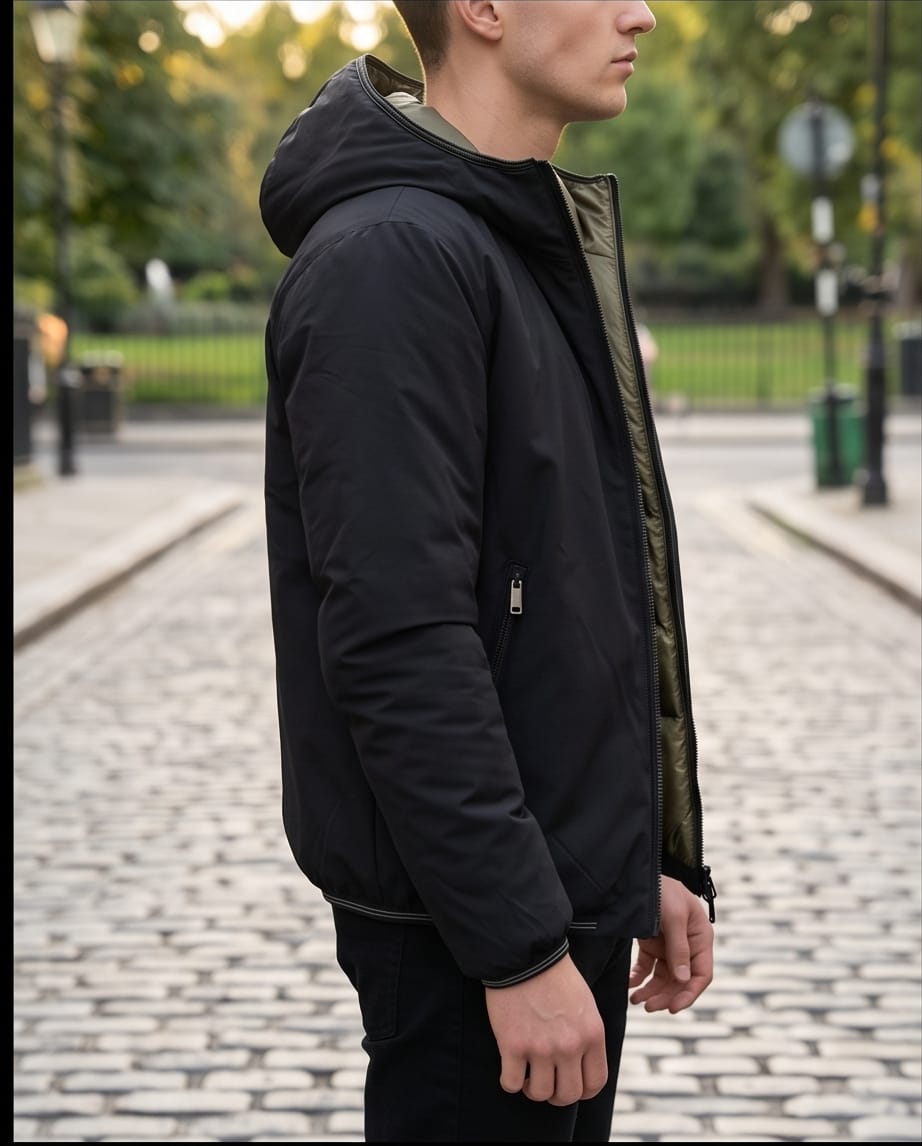 BLAUER Giubbino Uomo Reversibile con Cappuccio donald
