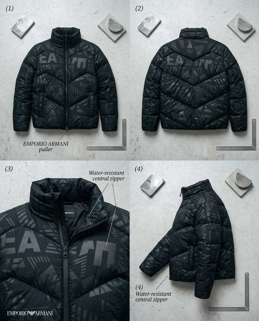 EA7 Emporio Armani Giubbino Imbottito Graphic Chevron Puffer