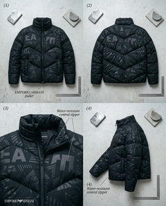 EA7 Emporio Armani Giubbino Imbottito Graphic Chevron Puffer