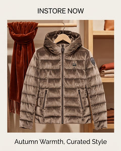 BLAUER Piumino Donna in Velluto con Cappuccio WAWE