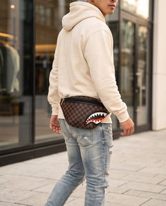 SPRAYGROUND Marsupio Brown Checkerboard Shark
