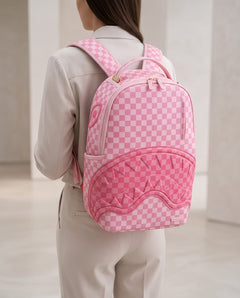 SPRAYGROUND Zaino Pink Checkerboard Embossed Shark