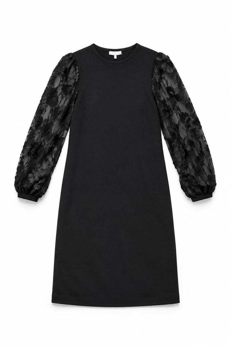JDY Abito Corto con Maniche in Organza Floreale