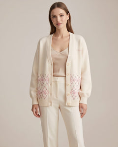 GUESS LILY LS VN 4G JACQUARD CARDIGAN