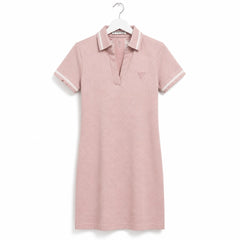 GUESS Abito Polo Rosa Cipria con Monogramma Tono su Tono