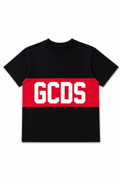 GCDS Band Logo T Shirt Dichiarazione Tipografica Red
