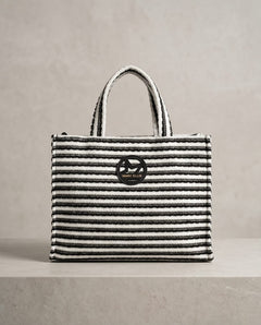 MARC ELLIS Borsa Tote A Righe Bianco e Nero