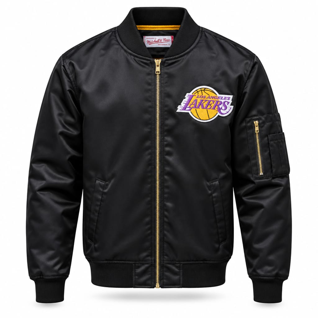 Mitchell & Ness bomber leggero in raso lucido