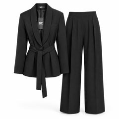 OFF LINE - Elegante Tailleur da Donna con Blazer e Pantalone a Palazzo