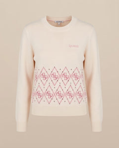 GUESS LILY LS CN 4G JACQUARD SWTR