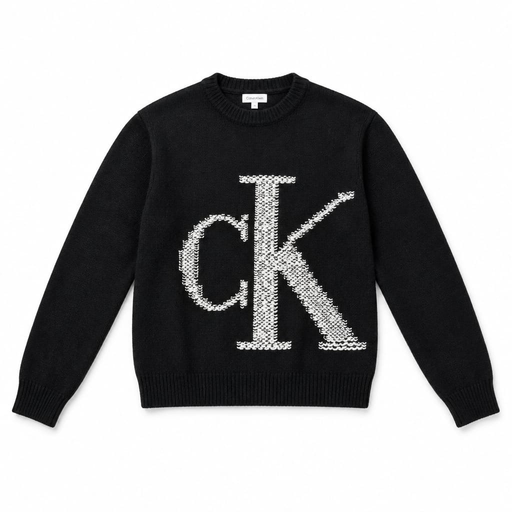 CALVIN KLEIN Maglione Monogram Jacquard – Icona Intrecciata