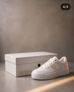 GUESS Sneaker Salerno Logo Embossed White / Gold