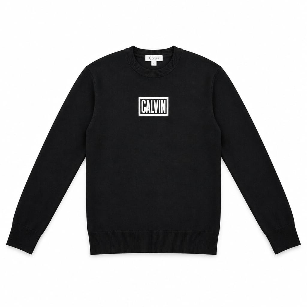 Calvin Klein Felpa Uomo Box Logo Carattere Deciso
