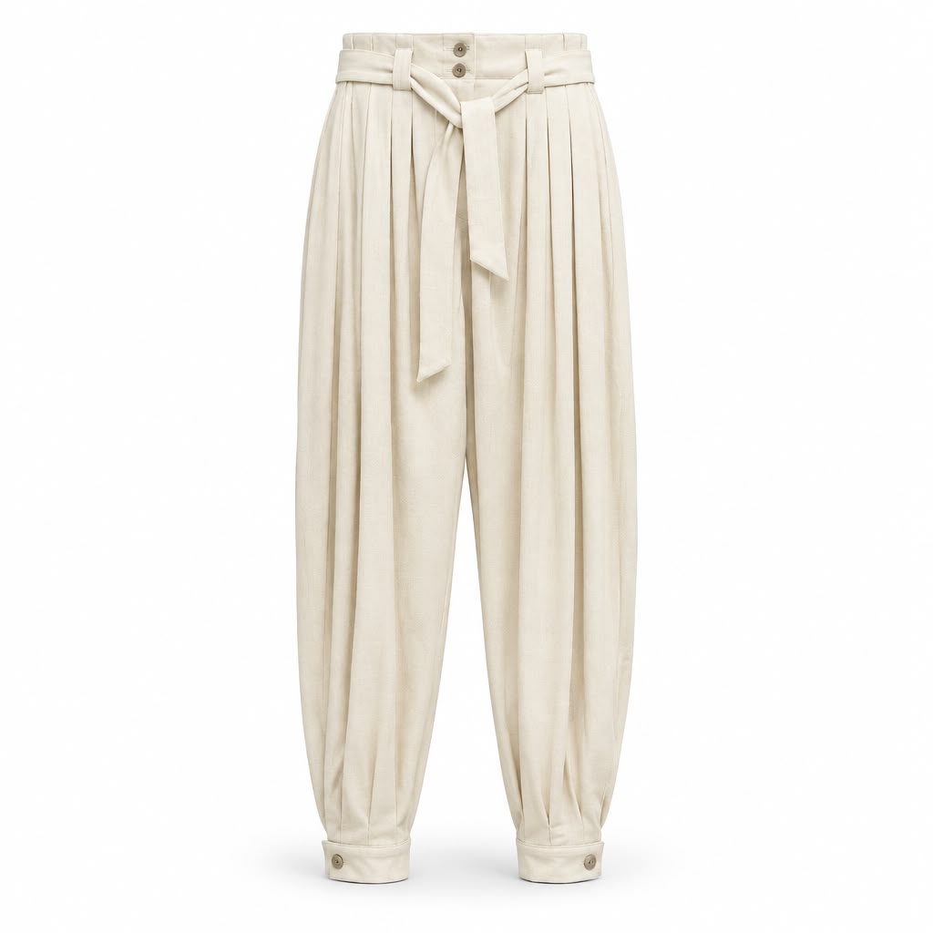 TRASH AND LUXURY Pantalone Plissé a Palloncino – L'Arte della Morbidezza Sartoriale
