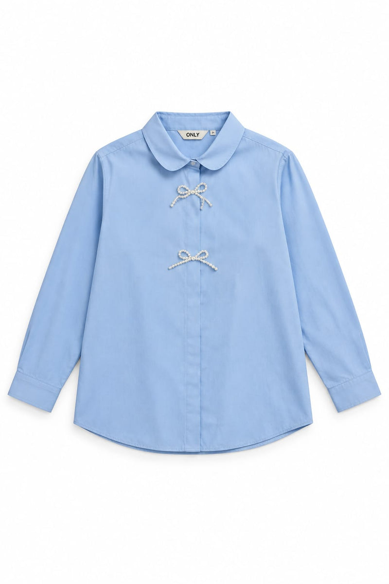ONLY Camicia Donna con Fiocchi di Perle