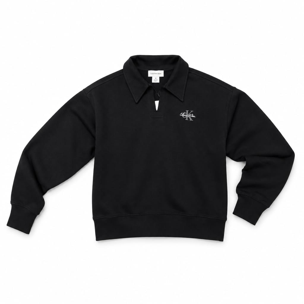 CALVIN KLEIN JEANS Felpa Donna Collo Polo Monogram