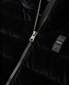 BLAUER Piumino Donna in Velluto con Cappuccio WAWE