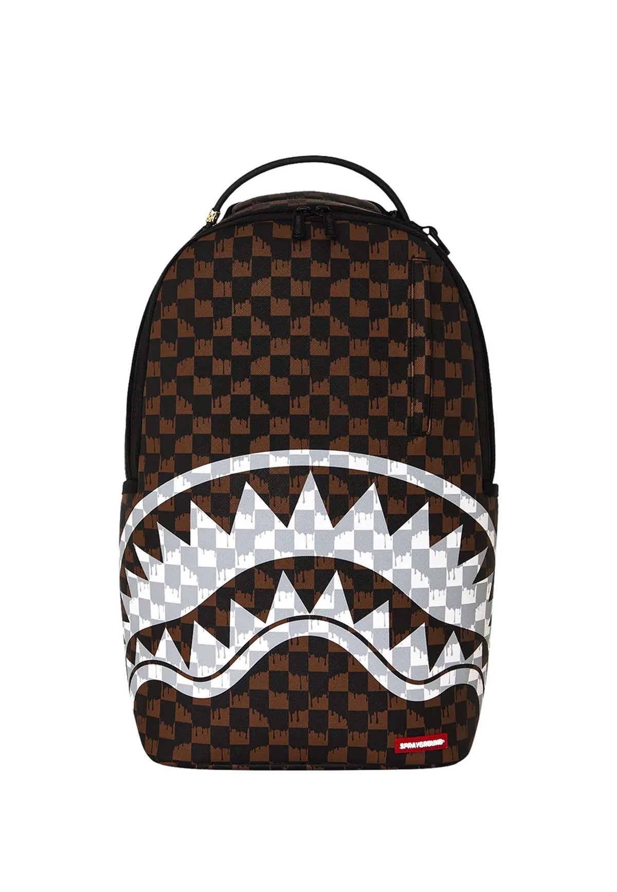 SPRAYGROUND Zaino Brown And Cream Drip Check Shark