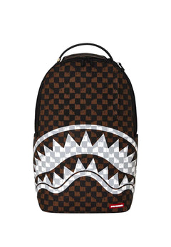 SPRAYGROUND Zaino Brown And Cream Drip Check Shark