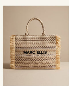 MARC ELLIS Borsa Tote In Paglia Con Frange Per Mare