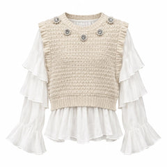 TRASH AND LUXURY Maglia con Volant in Organza – Romanticismo d'Autore