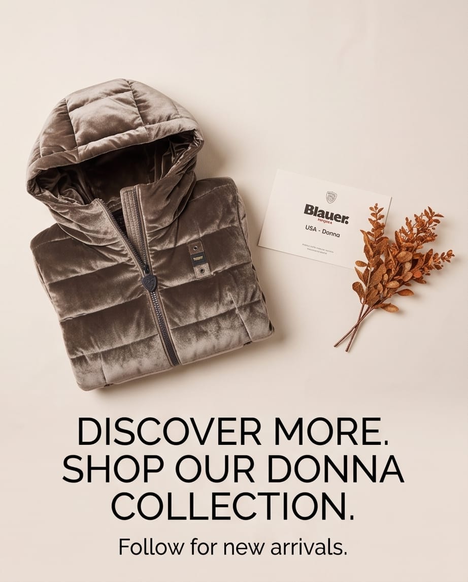 BLAUER Piumino Donna in Velluto con Cappuccio WAWE