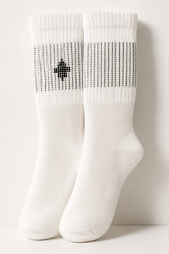 MARCELO BURLON Socks Duo Bianco Nero - Croce con Brillantini