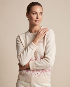 GUESS LILY LS CN 4G JACQUARD SWTR