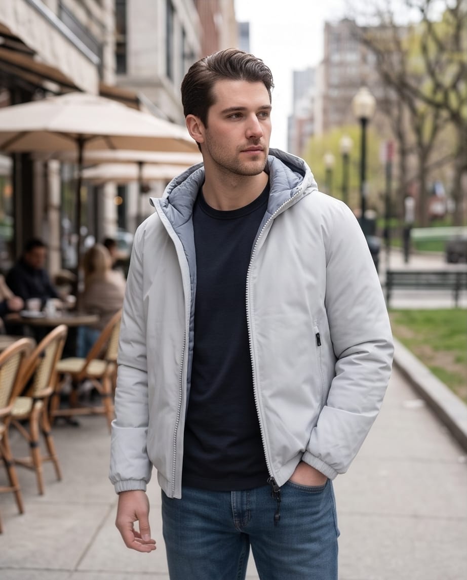 BLAUER Giubbino Uomo Reversibile con Cappuccio donald