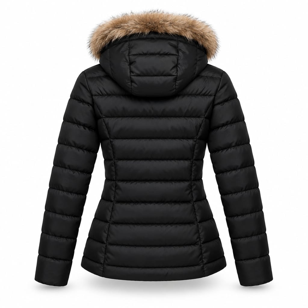 BLAUER Piumino Sfiancato con Cappuccio e Bordo Effetto Pelliccia