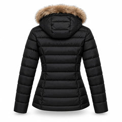 BLAUER Piumino Sfiancato con Cappuccio e Bordo Effetto Pelliccia