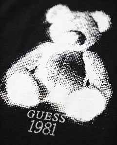 GUESS Felpa BEAR HOODIE – Jet Black