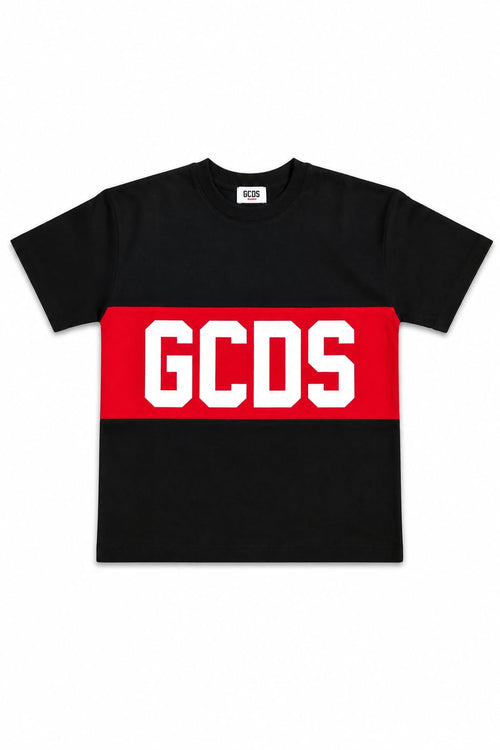 GCDS Band Logo T Shirt Dichiarazione Tipografica Red