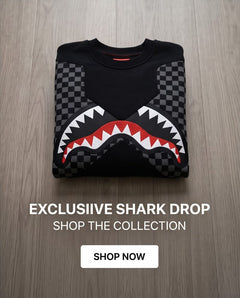SPRAYGROUND Felpa Grey Checkerboard Shark
