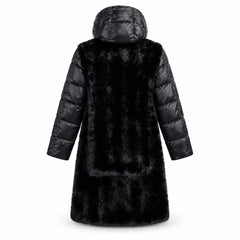 BLAUER Piumino Lungo Bimateriale con Corpo Effetto Pelliccia