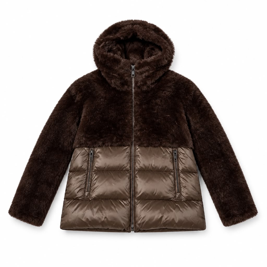BLAUER Giubbino Bimateriale con Cappuccio Effetto Pelliccia – Velvet Storm