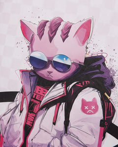 SPRAYGROUND Zaino Cool Cat Pink Checkerboard
