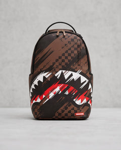 SPRAYGROUND Zaino Shark Brush Strokes Brown Checkerboard